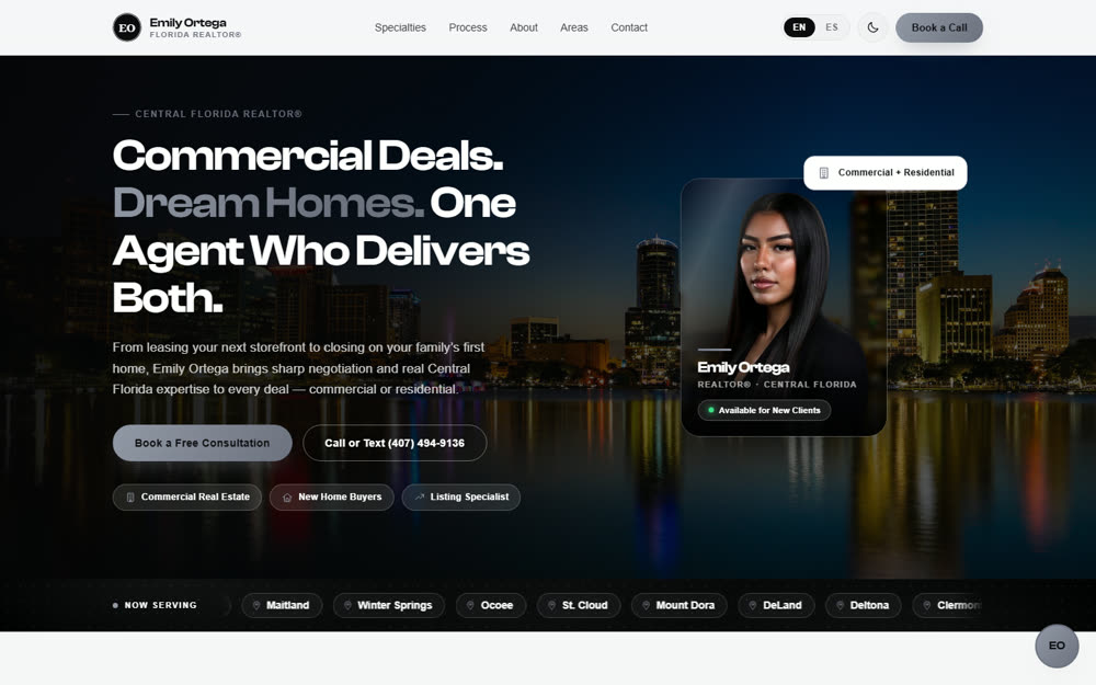 Emily Ortega real estate website